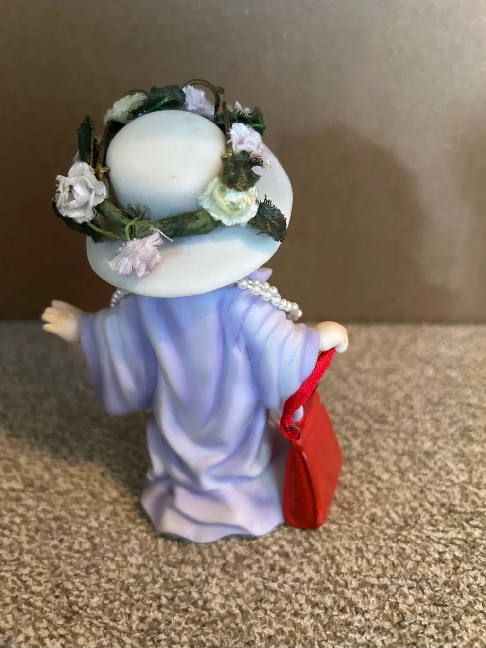 Lavender Kids Accessory Set with Pearl Necklace and Red Shoe Accent